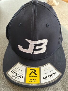 Men's Black Flexfit Baseball Cap with White JB Logo
